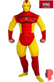 Costume Iron Man vintage comics adulto con muscoli