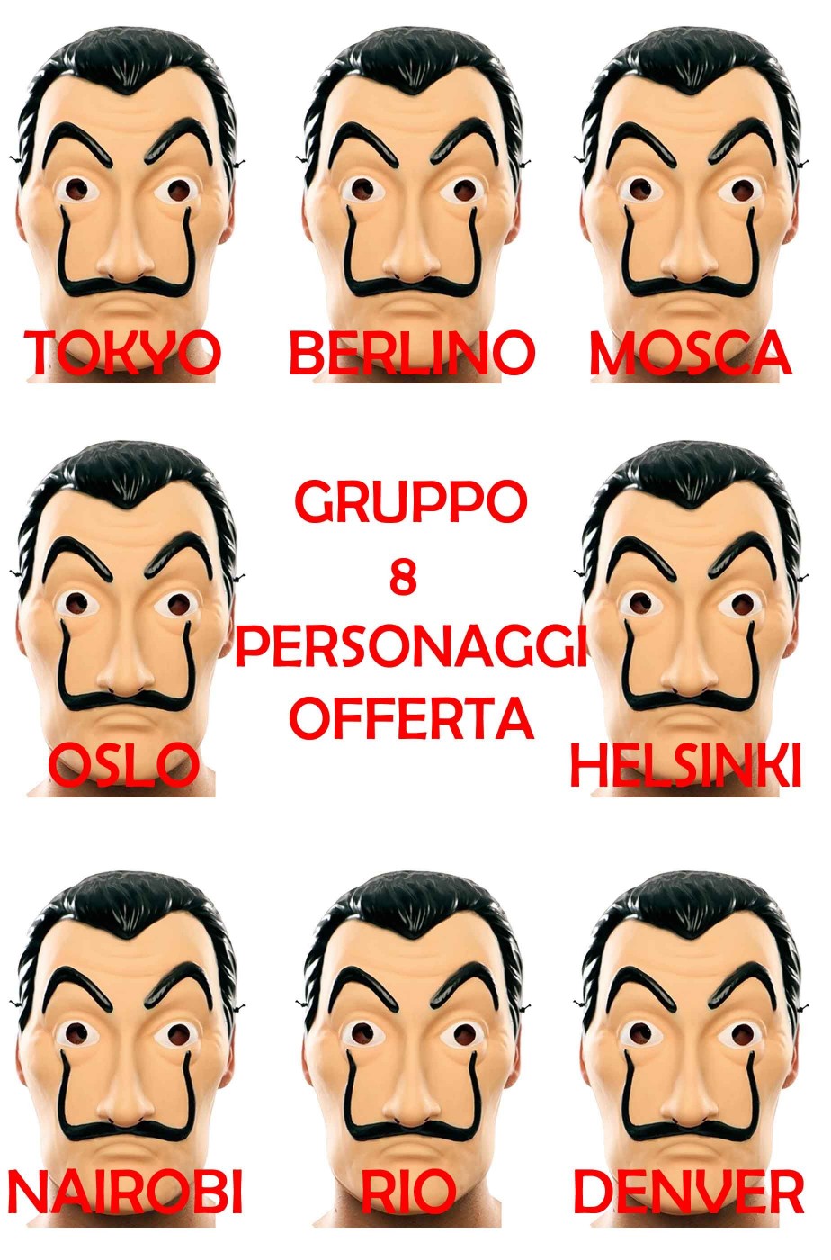 Maschere Salvador Dalì 8 Rapinatori La Casa Di Carta La Casa De Papel