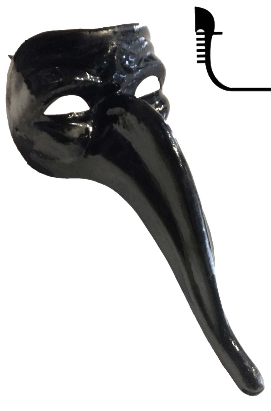Maschera stile veneziano nera con nasone lungo Zanni Parnassus Maschera stile veneziano nera con nasone lungo Zanni Parnassus