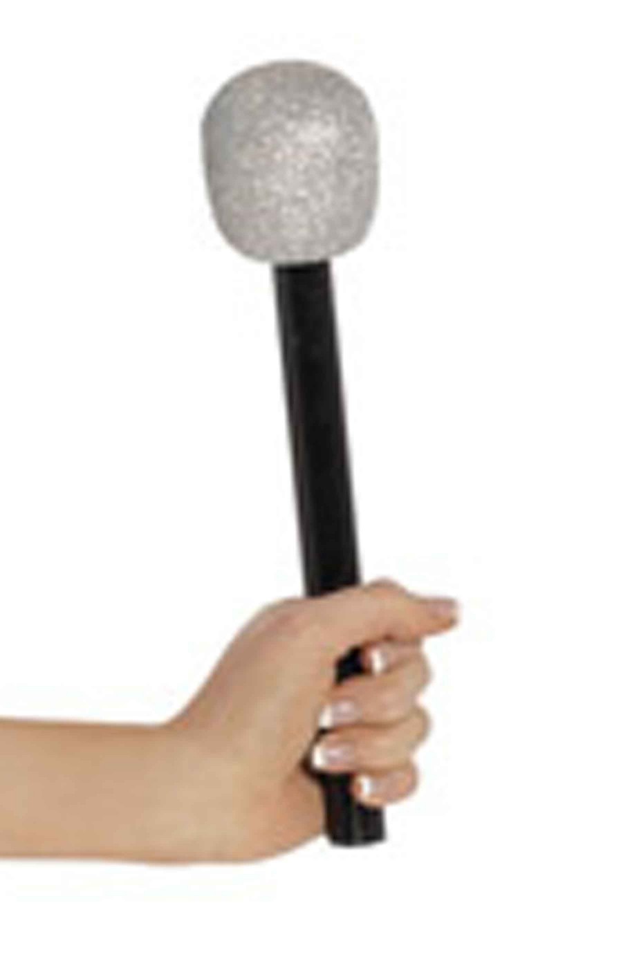 Microfono finto in plastica glitterato