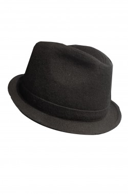 Cappello Gangster nero fedora corta in lana