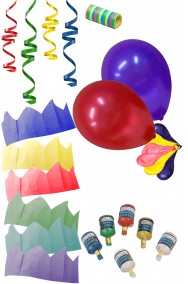 Party Kit Capodanno o Compleanno misto stelle palloncini coroncine coriandoli