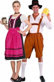 Coppia di costumi da tirolesi o bavaresi oktoberfest adulto