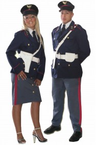 Coppia di costumi divisa da poliziotto italiano uomo e donna