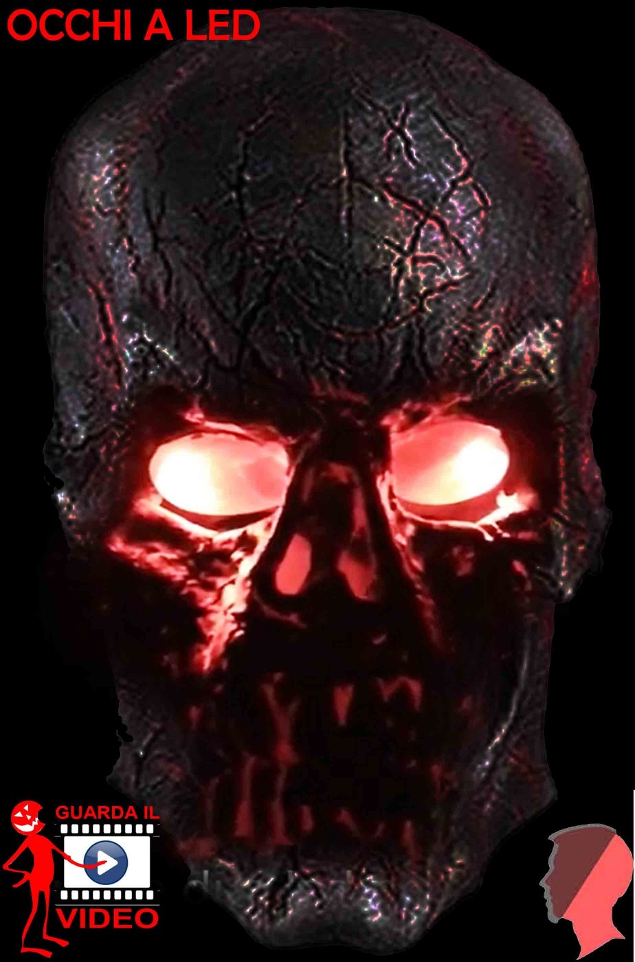 Maschera film Teschio Terminator con occhi luminosi