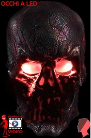 Maschera film Teschio Terminator con occhi luminosi