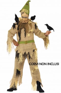 Vestito da spaventapasseri adulto del Mago di Oz con corvi