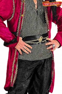 Costume uomo pirata corsaro rosso dei caraibi