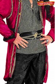 Costume uomo pirata corsaro rosso dei caraibi