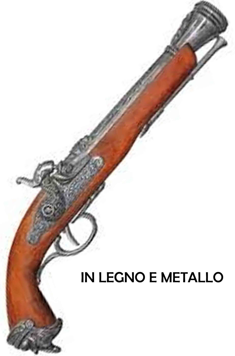 Pistola da Pirata replica metallo e legno 