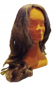 Parrucca donna lunga marrone mossa senza frangia