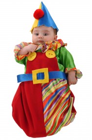 Costume di carnevale da bambino neonato clown pagliaccio a sacco