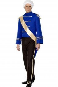 Vestito da principe azzurro giacca blu di Cenerella o Sissi adulto
