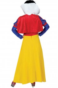 Costume di carnevale da donna da biancaneve classica con mantellina