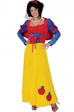 Costume di carnevale da donna da biancaneve classica con mantellina