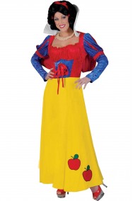 Costume di carnevale da donna da biancaneve classica con mantellina