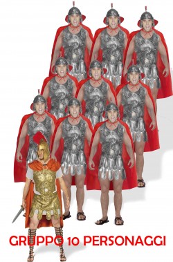 Gruppo di vestiti da soldati antichi romani con centurione armature in lattice