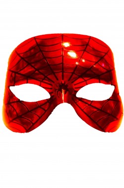 Maschera spiderman in plastica rigida a mezzo viso adulto e bambino