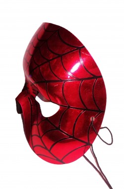 Maschera spiderman in plastica rigida a mezzo viso adulto e bambino