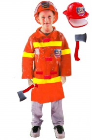 Costume carnevale Bambino Pompiere con elmetto e ascia