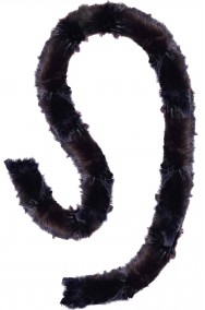 Stola lunga di pelliccia sintetica nera tre metri per vestiti medievali