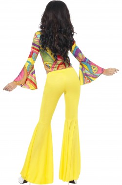 Costume donna anni 70 con pantaloni gialli