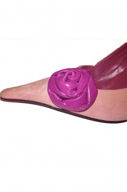 Scarpe da gala da donna da sera rosa anni 20 con tacco