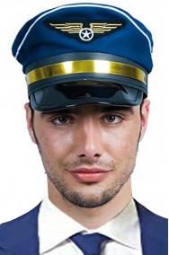 Cappello pilota blu adulto