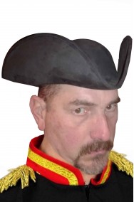 Cappello da pirata o cavaliere del 700 a tricorno nero