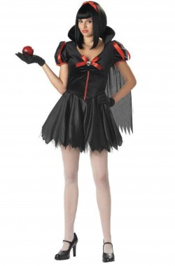 Vestito donna Halloween Biancaneve nera orrore