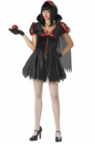 Vestito donna Halloween Biancaneve nera orrore