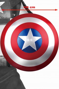 Scudo Capitan America Adulto in plastica (peso circa 30 gr dimensione reale 60cm diametro. Versione film.