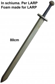 Spada medievale da combattimento LARP in schiuma 80cm