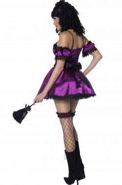 Costume da Cameriera donna vampira viola Magenta posteriore