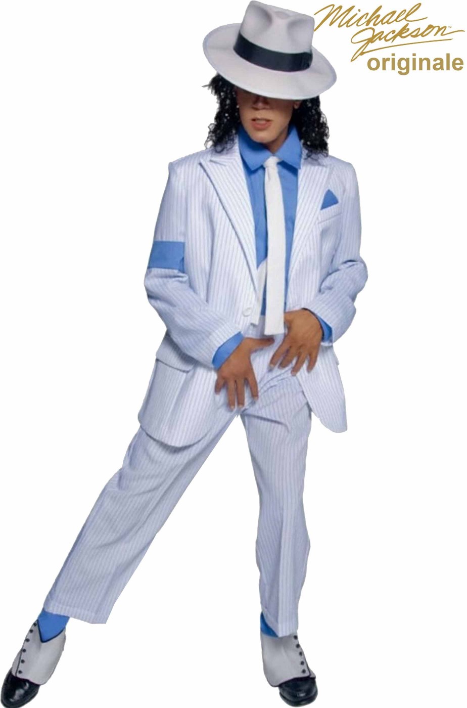 Vestito di carnevale di Michael Jackson Smooth Criminal bianco azzurro