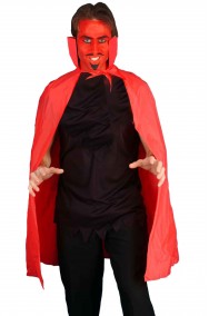 Mantello adulto in PVC rosso lungo circa 115 cm