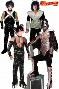 Gruppo di quattro vestiti I Kiss per cover band e non solo