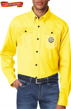 Camicia gialla replica Tex Willer con spilla Texas Rangers