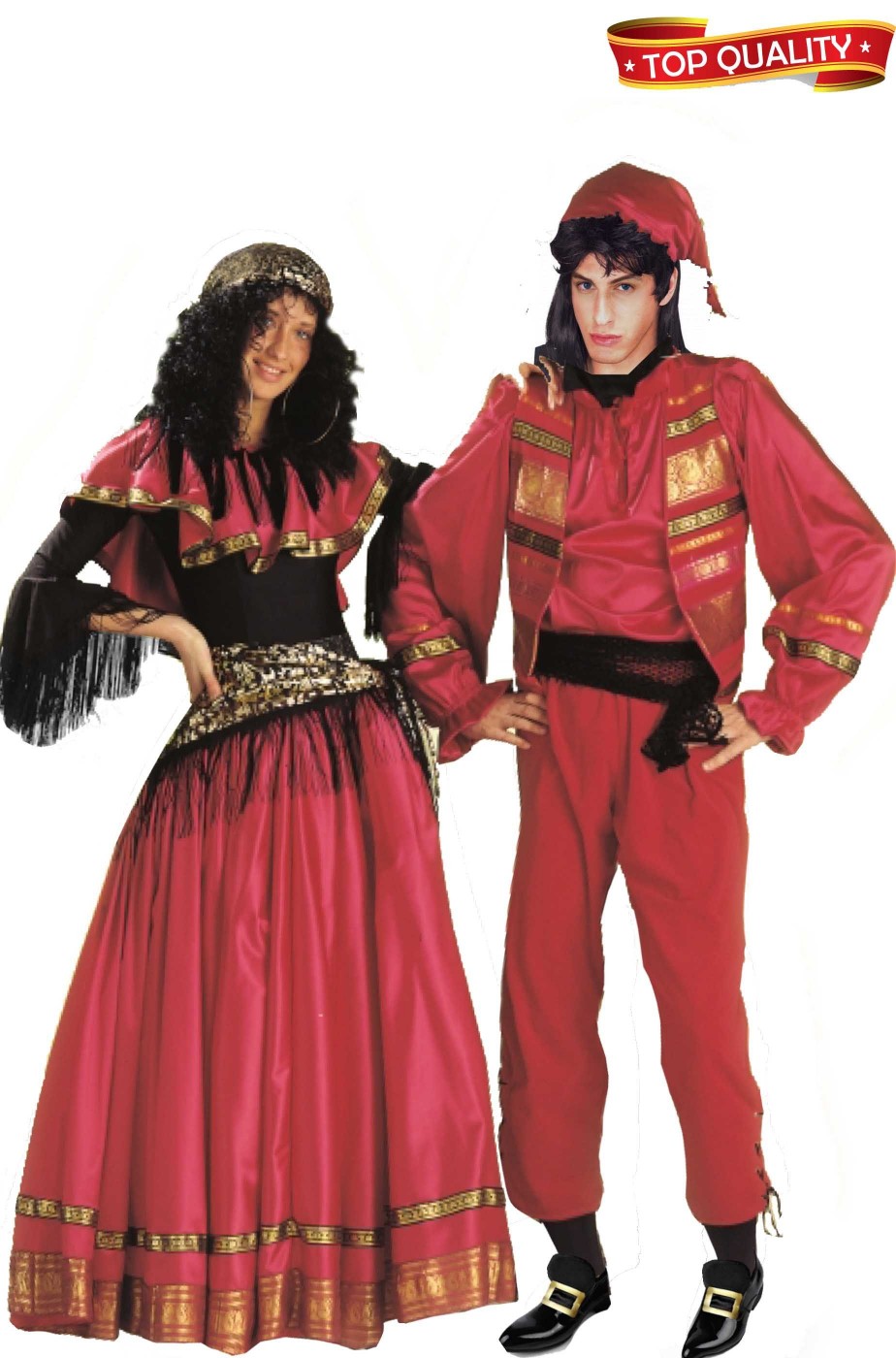 Coppia di costumi Esmeralda e Quasimodo il gobbo di notre dame Coppia di costumi Esmeralda e Quasimodo il gobbo di notre dame