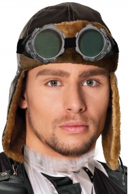 Cappello aviatore cuffia da pilota WWII e steampunk con occhiali