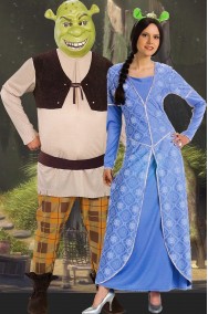 Coppia di costumi adulto Shrek e Fiona