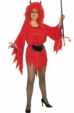 Costume Halloween Adulta Diavoletta Signora Diavola corto