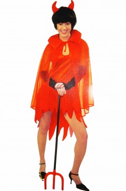 Costume Halloween donna diavoletta con mantello