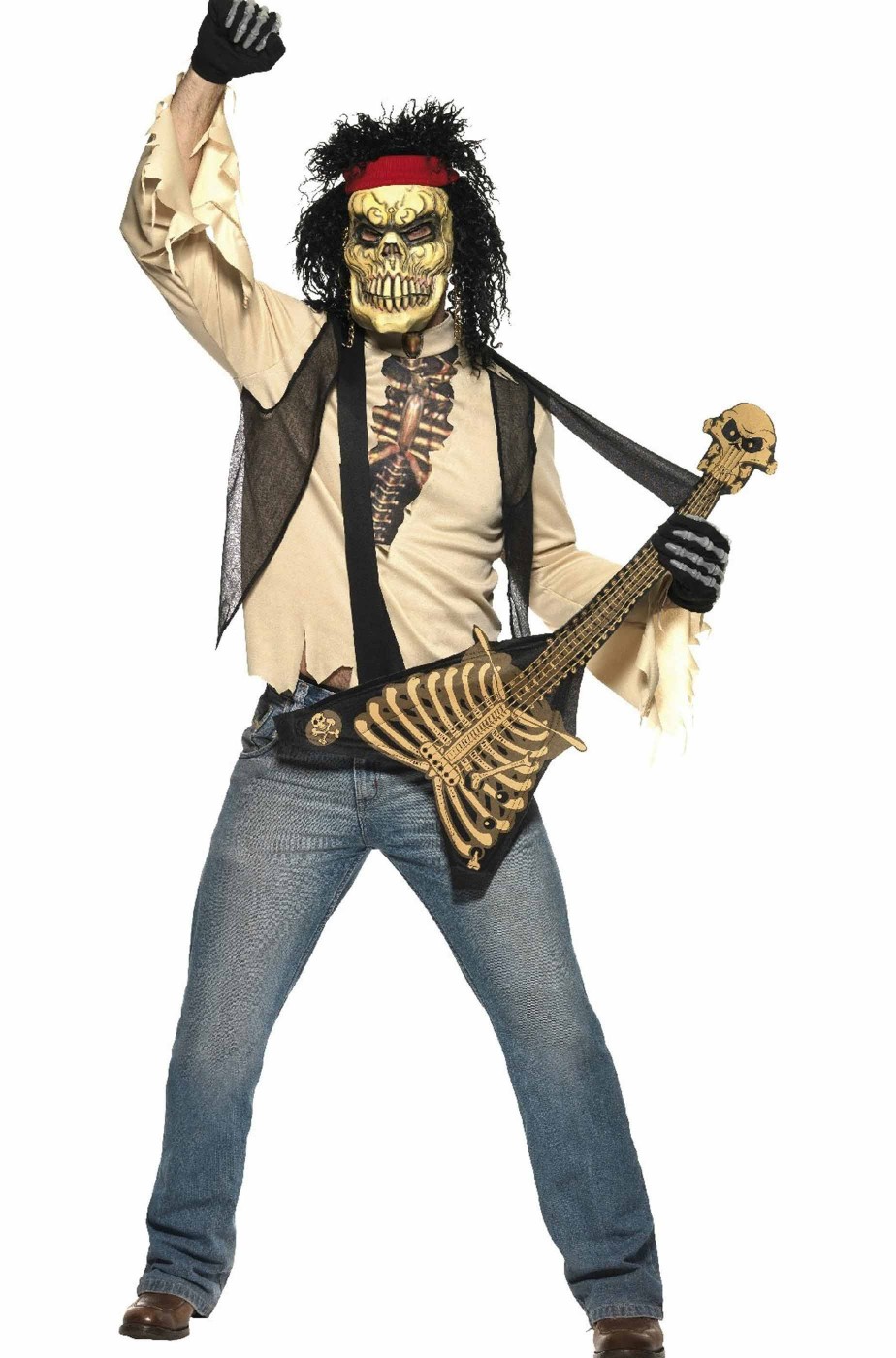 Vestito Halloween uomo adulto Zombie rocker