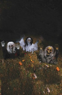 decorazioni per Halloween da giardino esterno scheletri da terra
