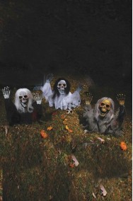 decorazioni per Halloween da giardino esterno scheletri da terra