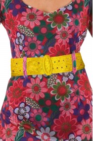Cintura per anni 70 hippie o flower power gialla