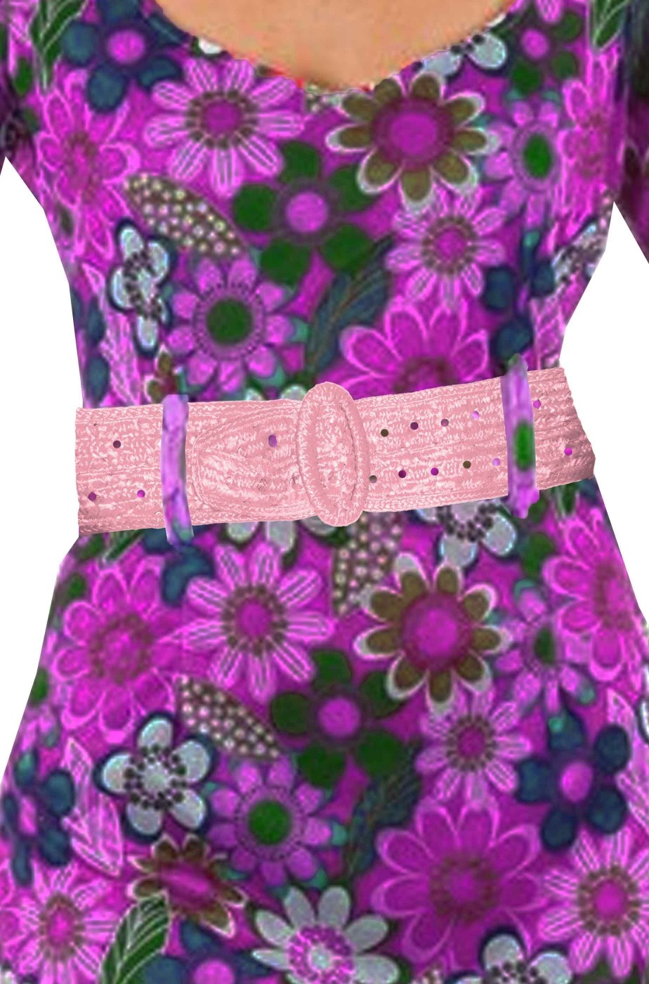Cintura da donna stile anni 70 hippie o flower power rosa antico
