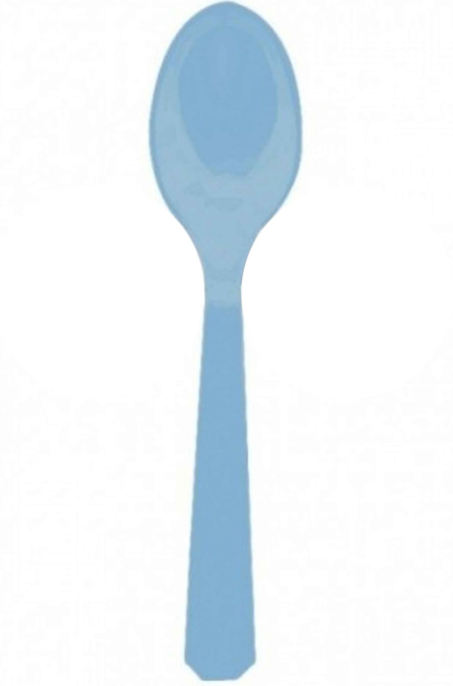 Cucchiai di plastica azzurri 24 pezzi in offerta