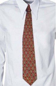 Cravatta rossa bordeaux a quadretti anni 70 vintage